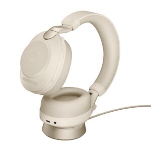 Jabra Evolve2 85 UC Stereo ANC Headset With Link 380 USB-C Wireless Adapter And Charging Stand (Beige)