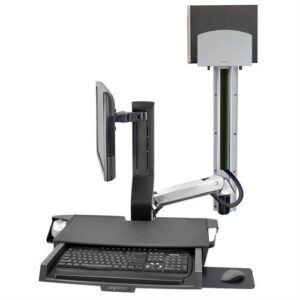 SV Combo System with Worksurface & Pan, Medium CPU Holder 45-595-026(aluminum) 45-595-216(white) - Image 1