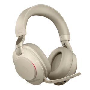 Jabra Evolve2 85 UC Stereo ANC Headset With Link 380 USB-A Wireless Adapter And Charging Stand (Beige)