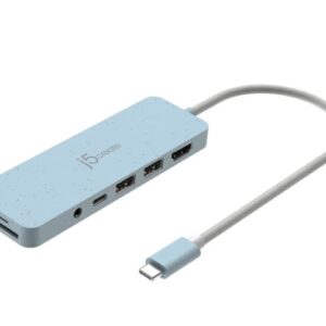J5Create USB-C® Multi-Port Hub with Power Delivery (Cyan)