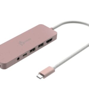 J5Create USB-C® Multi-Port Hub with Power Delivery (Rose)