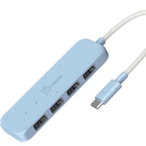 J5Create Eco-Friendly USB-C® to 4-Port Type-A Gen 2 Hub (Cyan)