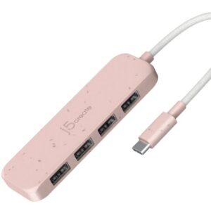 J5Create Eco-Friendly USB-C® to 4-Port Type-A Gen 2 Hub (Rose)