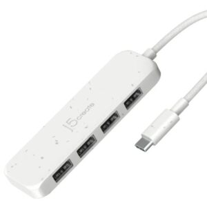 J5Create Eco-Friendly USB-C® to 4-Port Type-A Gen 2 Hub (White)
