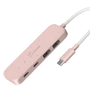 J5Create Eco-Friendly USB-C® to 4-Port Type-C & Type-A Gen 2 Hub (Rose)