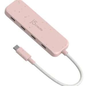 J5Create Eco-Friendly USB-C® to 4-Port Type-C Gen 2 Hub (Rose)